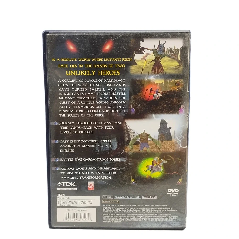 Pryzm: Chapter One - The Dark Unicorn (Sony PlayStation 2, 2002) Action Game